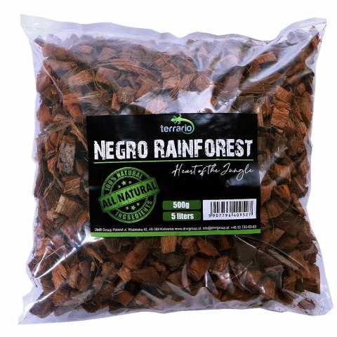Terrario Negro Rainforest 5l 500g - podłoże zrębki kokosa Terrario Negro Rainforest 5l 500g - podłoże zrębki kokosa