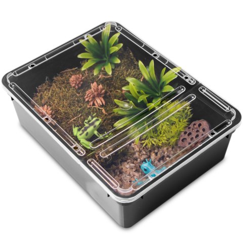 Terrario Reptiland Black 25x19x7,5cm - czarne terrarium faunarium Terrario Reptiland Black 25x19x7,5cm - czarne terrarium faunarium