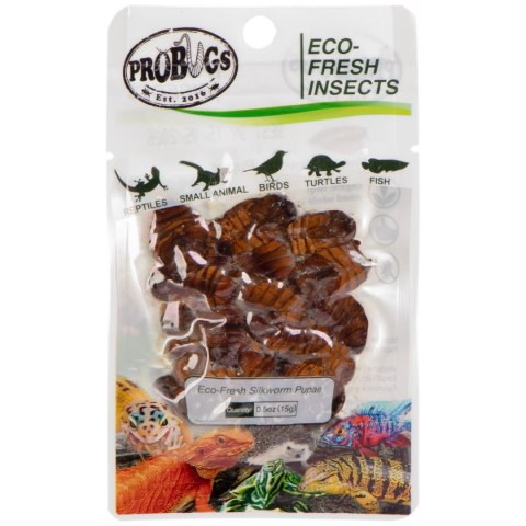 ProBugs Eco-Fresh Silkworm 15 x 15g - świeże larwy jedwabnika 15 saszetek ProBugs Eco-Fresh Silkworm 15 x 15g - świeże larwy jedwabnika 15 saszetek