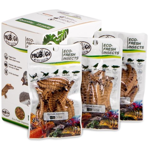 ProBugs Eco-Fresh Superworm 15 x 20g - świeże larwy drewnojada 15 saszetek ProBugs Eco-Fresh Superworm 15 x 20g - świeże larwy drewnojada 15 saszetek