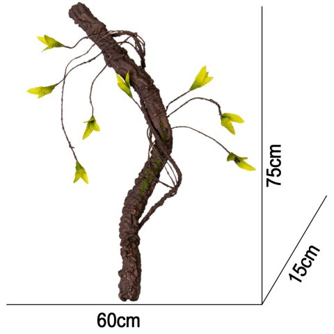 Terrario - Sztuczna Gałąź z Liśćmi do Terrarium - 75 cm Terrario - Sztuczna Gałąź z Liśćmi do Terrarium - 75 cm