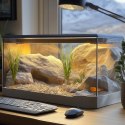 Terrario - Sztuczna roślina do terrarium i akwarium - Wysoka trawa 15x7x41 cm