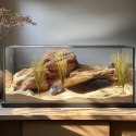 Terrario - Sztuczna roślina do terrarium i akwarium - Wysoka trawa 15x7x41 cm