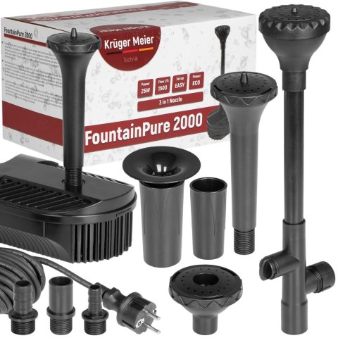 Kruger Meier FountainPure 2000 - fontanna, filtr i pompa wody do oczka wodnego Kruger Meier FountainPure 2000 - fontanna, filtr i pompa wody do oczka wodnego