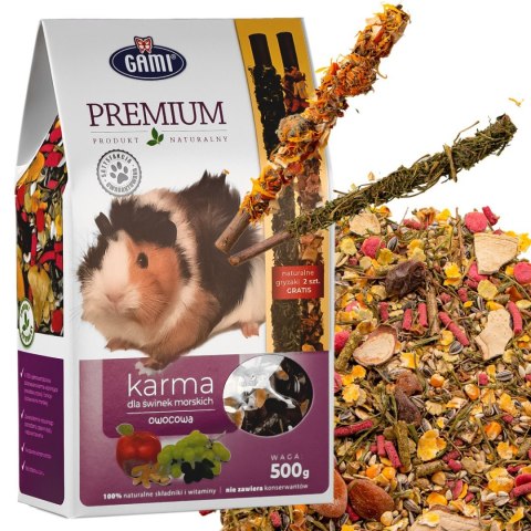 Gami Premium - karma owocowa dla świnki morskiej + 2 kolby Gami Premium - karma owocowa dla świnki morskiej + 2 kolby