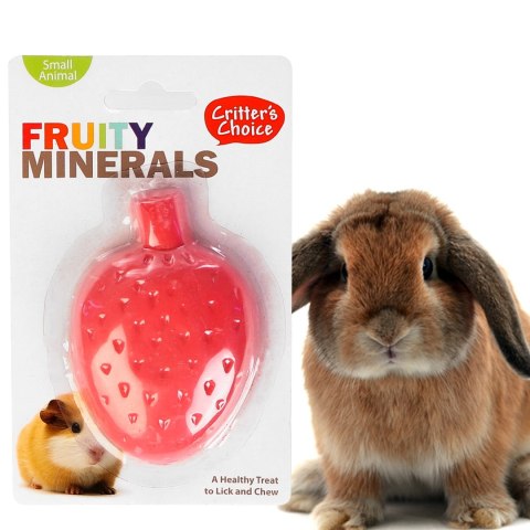 HappyPet Fruity Minerals 60g - kostka wapienna truskawkowa HappyPet Fruity Minerals 60g - kostka wapienna truskawkowa