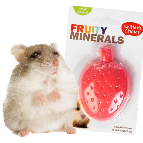 HappyPet Fruity Minerals 60g - kostka wapienna truskawkowa HappyPet Fruity Minerals 60g - kostka wapienna truskawkowa