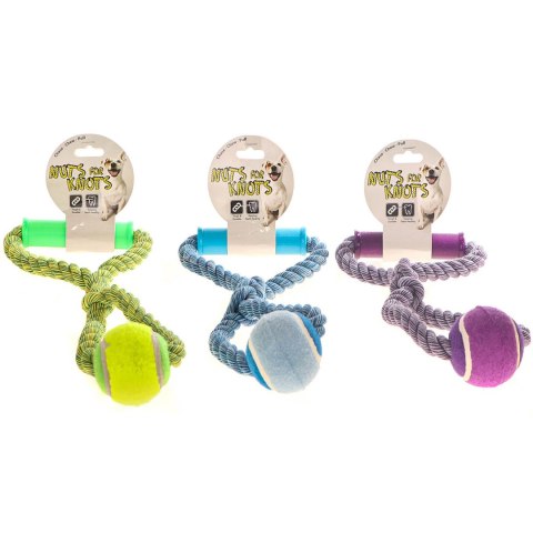 HappyPet Knots Tennis Ball - piłka tenisowa z plecionym sznurem HappyPet Knots Tennis Ball - piłka tenisowa z plecionym sznurem