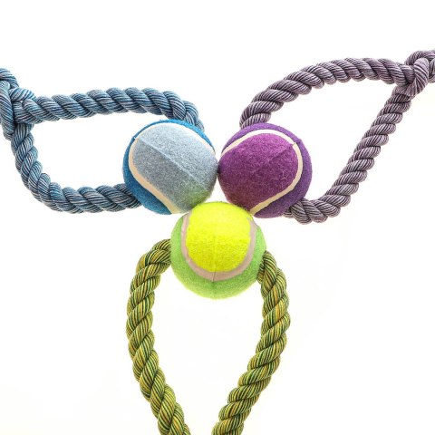 HappyPet Knots Tennis Ball - piłka tenisowa z plecionym sznurem HappyPet Knots Tennis Ball - piłka tenisowa z plecionym sznurem