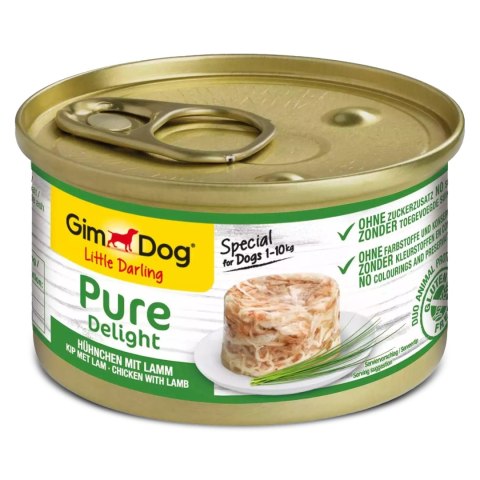 Gimdog Pure Delight 85g - karma dla małych psów kurczak i jagnięcina w galarecie Gimdog Pure Delight 85g - karma dla małych psów kurczak i jagnięcina w galarecie