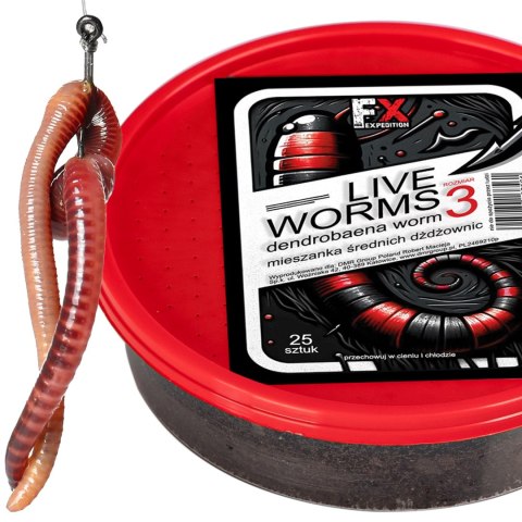 Fishing Expedition Live Worms No.3 - żywe robaki Dendrobena rozmiar 3 Fishing Expedition Live Worms No.3 - żywe robaki Dendrobena rozmiar 3