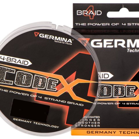 Germina 4-BRAID CODE 0,16mm GRAY - plecionka wędkarska 150m Germina 4-BRAID CODE 0,16mm GRAY - plecionka wędkarska 150m