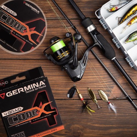Germina 4-BRAID CODE 0,16mm GRAY - plecionka wędkarska 150m Germina 4-BRAID CODE 0,16mm GRAY - plecionka wędkarska 150m