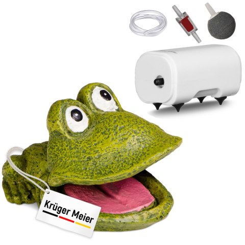Kruger Meier Froggy Bubble Set - Ozdoba z napowietrzaczem do akwarium Kruger Meier Froggy Bubble Set - Ozdoba z napowietrzaczem do akwarium
