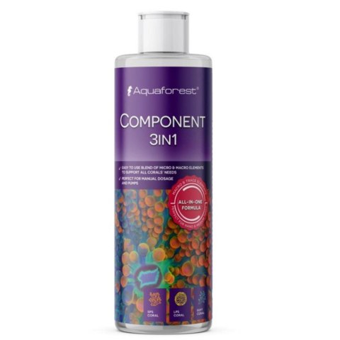 Aquaforest Component 3in1 500ml - Makro i mikroelementy do akwarium morskiego Aquaforest Component 3in1 500ml - Makro i mikroelementy do akwarium morskiego