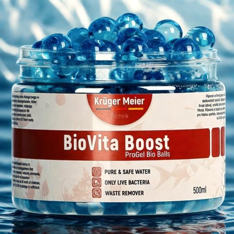 Kruger Meier BioVita Boost - bakterie w żelowych kulkach do akwarium Kruger Meier BioVita Boost - bakterie w żelowych kulkach do akwarium