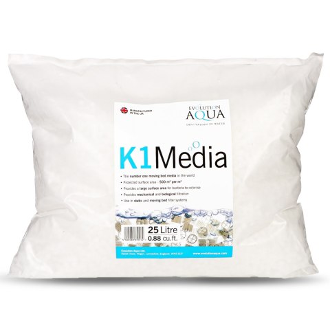 Evolution Aqua K1 Media 25l - ruchomy wkład filtracyjny "Kaldnes" Evolution Aqua K1 Media 25l - ruchomy wkład filtracyjny "Kaldnes"