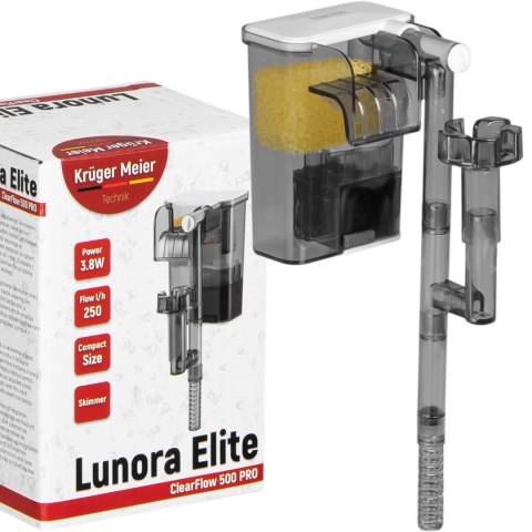 Kruger Meier Lunora Elite 500 - filtr kaskadowy do akwarium 15l - 35l Kruger Meier Lunora Elite 500 - filtr kaskadowy do akwarium 15l - 35l
